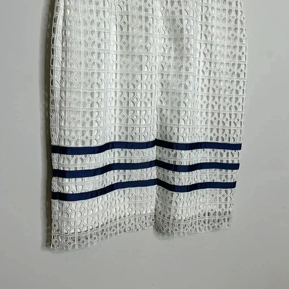 Cremieux White Dress with Blue Stripes - Picture 7 of 9